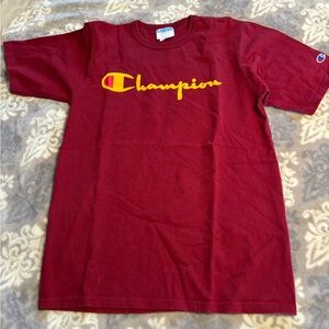 Champion Kids' Maroon Tee with Yellow Logo